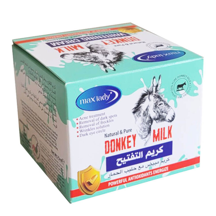کرم روشن کننده صورت شیرالاغ مکس لیدی مدل donkey milk حجم 75 میل