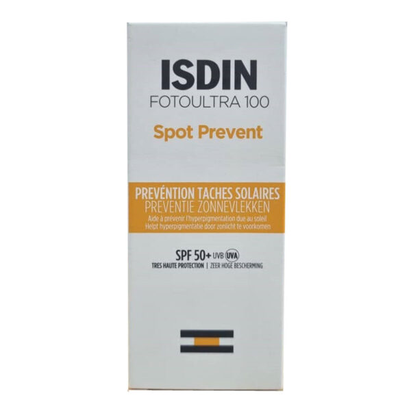 ضد آفتاب ضد لک بی رنگ SPF 50 ایزدین مدل spot prevent حجم 50 میل