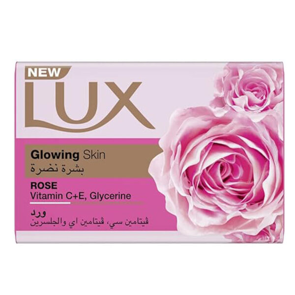 صابون لوکس Lux مدل Glowing Skin Rose با رایحه گل سرخ وزن 120 گرم