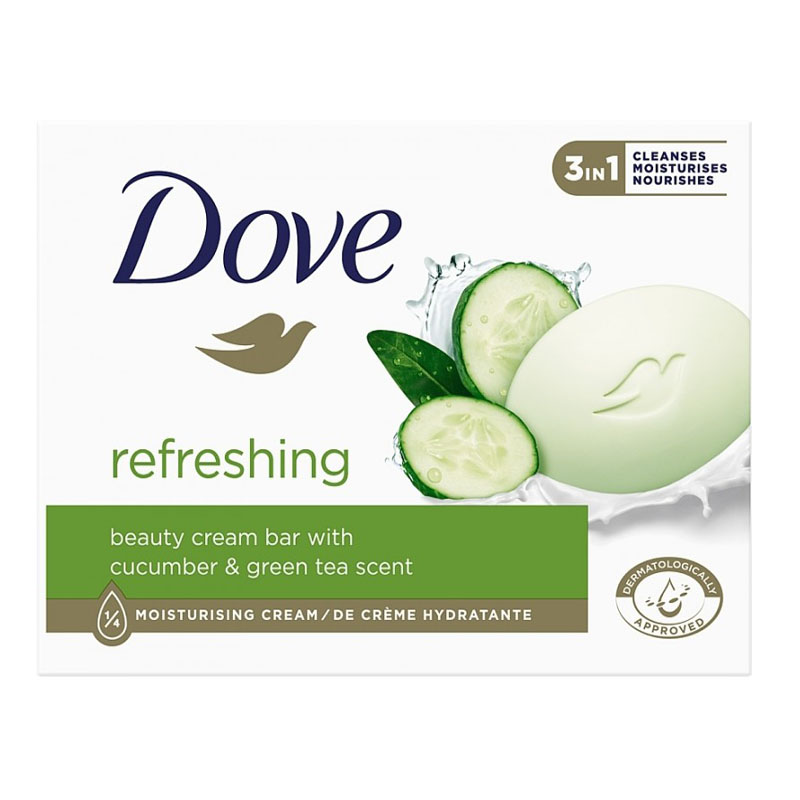 صابون دست و صورت داو مدل Refreshing حاوی عصاره خیار و چای سبز وزن 135 گرم